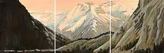 Barbara Amos, Fairholme Range [Triptych], 2005, oil on wood panel