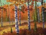 Roger D. Arndt, The Birch Grove, oil on wood board