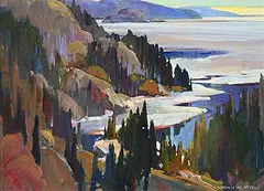 Brian Marshall Atyeo, Spring Shoreline, oil on wood board