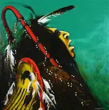 Dale Auger, Caller of the Medicine Lodge, 1998, acrylic on canvas