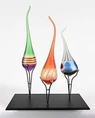 . Bee Kingdom, Untitled - Earth, Water and Fire, glass sculptures