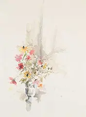 Molly Lamb Bobak, Untitled - Flowers in Vase, watercolour on paper