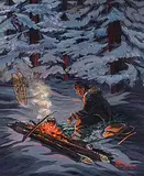 Bern Will Brown, Trail Fire, 1981, oil on canvas