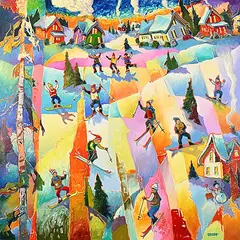 John H. Burrow, Active Slopes!, oil on canvas