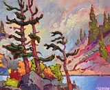 John H. Burrow, Alpine Mood, acrylic on canvas board