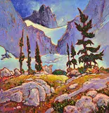 John H. Burrow, Alpine Outcrop, acrylic on canvas