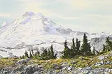 Simon H. Camping, Mount Baker, watercolour on paper