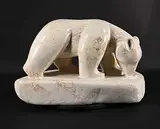 David Clancy, Bear Cub, 1981, white stone carving