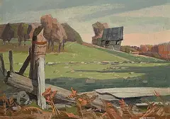 Alan Caswell Collier, Papineau Lake Road, Madawaska Valley, Ont., oil on wood board