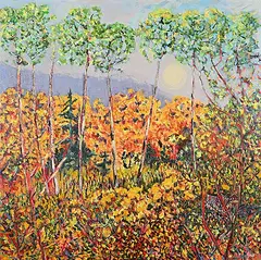 Laurel J.V. Cormack, Generic Landscape #96.2 / Oh Canada! [Yukon] Haines Junction, 1996, acrylic and mixed media on canvas