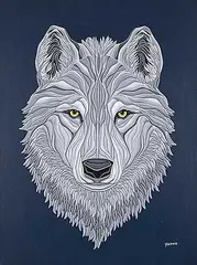 Robbie Craig, Untitled - Wolf, acrylic on canvas