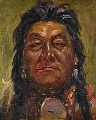 Nicholas Raphael de Grandmaison, Old Cree from Saskatchewan, 1939, oil on wood board