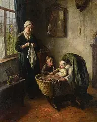 Bernard de Hoog, Nursery [Interior Genre], 1926, oil on canvas