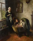 Bernard de Hoog, Nursery [Interior Genre], 1926, oil on canvas