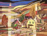 Jean-Guy Desrosiers, Quand ce ciel est bleu [Charlevoix], oil on wood board