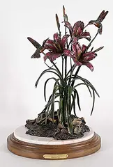 Frank DiVita, Summer Lilies #1/125, painted bronze sculpture