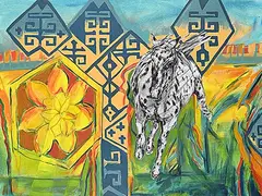 Maureen Enns, Flying Fox, 2021, acrylic and charcoal on canvas