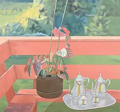 Sundeck by David Haigh, 1985, oil on canvas, sold Nov 2025