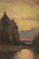 John A. Hammond, Fisherman's House [St. John N.B.], oil on wood board