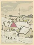 A. Y. Jackson, Untitled - Winter in St. Fidele, colour silkscreen on paper