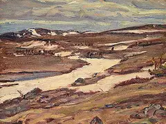 A. Y. Jackson, Country North of Knob Lake, Que., 1961, oil on wood panel