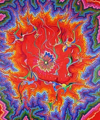 Alex Janvier, Slavey [Northern Athabasca Series], 1995, acrylic on canvas
