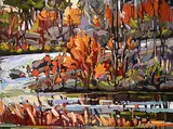 Maryanne Jespersen, Riparian Rise, oil on wood panel