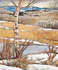 David Langevin, First Freeze, 1997, acrylic on wood board