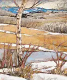 David Langevin, First Freeze, 1997, acrylic on wood board
