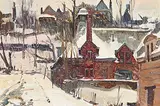 Bruce Le Dain, Mountain Street Below Pine Ave. Montreal, 1974, oil on wood board