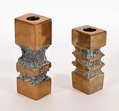 Roy Leadbeater, Untitled - Two Candlesticks, bronze sculpture