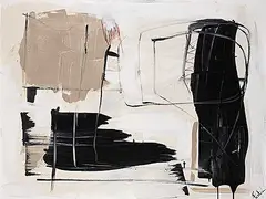 Fabienne Leydecker, Simple Lines [Abstract 15], mixed media on canvas
