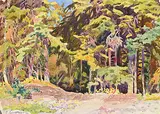Ernest Friedrich Lindner, Untitled - Entering the Forest, 1976, watercolour on paper