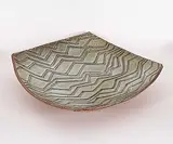 Luke Orton Lindoe, Untitled - Zigzag Platter, partially glazed ceramic