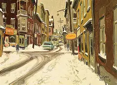 John Caruthers Little, Rue Fleury, Quebec, oil on canvas