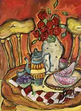 Josee Lord, Fleurs Rouges, oil on canvas