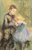 Laura Muntz Lyall, A Helping Hand, 1905, watercolour on paper