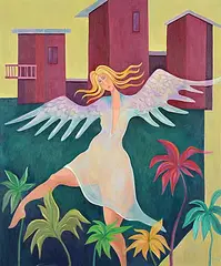 Audrey Mabee, Inanna [Sumerian Goddess of Love] Spreads Her Wings, 2006, oil on canvas