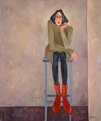 Audrey Mabee, Red Boots, 2011, oil on canvas