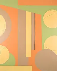 Sheila Maki, Untitled - Orange and Green Abstraction, acrylic on canvas
