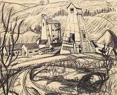 Isabel McLaughlin, Cobalt Mining, 1928, charcoal on paper
