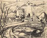Isabel McLaughlin, Cobalt Mining, 1928, charcoal on paper