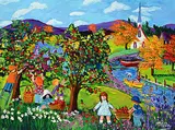 Katerina Mertikas, Apples Are Good For You, acrylic on wood board