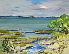 Still Water by Wynona Croft Mulcaster, 1984, acrylic on paper, sold Nov 2025