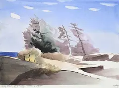 Norman Antonio Onley, MacCoy Island, Georgian Bay, Ontario, 1993, watercolour on paper