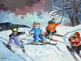 Pauline Thibodeau Paquin, Une autre annee de ski, 1989, acrylic on canvas