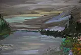 Leslie Donald Poole, Lake Sky, 1984, acrylic on canvas
