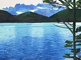 David Pugh, Lake Minnewanka, 1979, acrylic on canvas