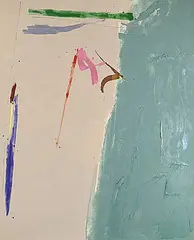 Kikuo Saito, Blue Button, 1981, acrylic on canvas
