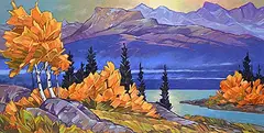 Graeme Shaw, Lingering Glow, oil on paper board